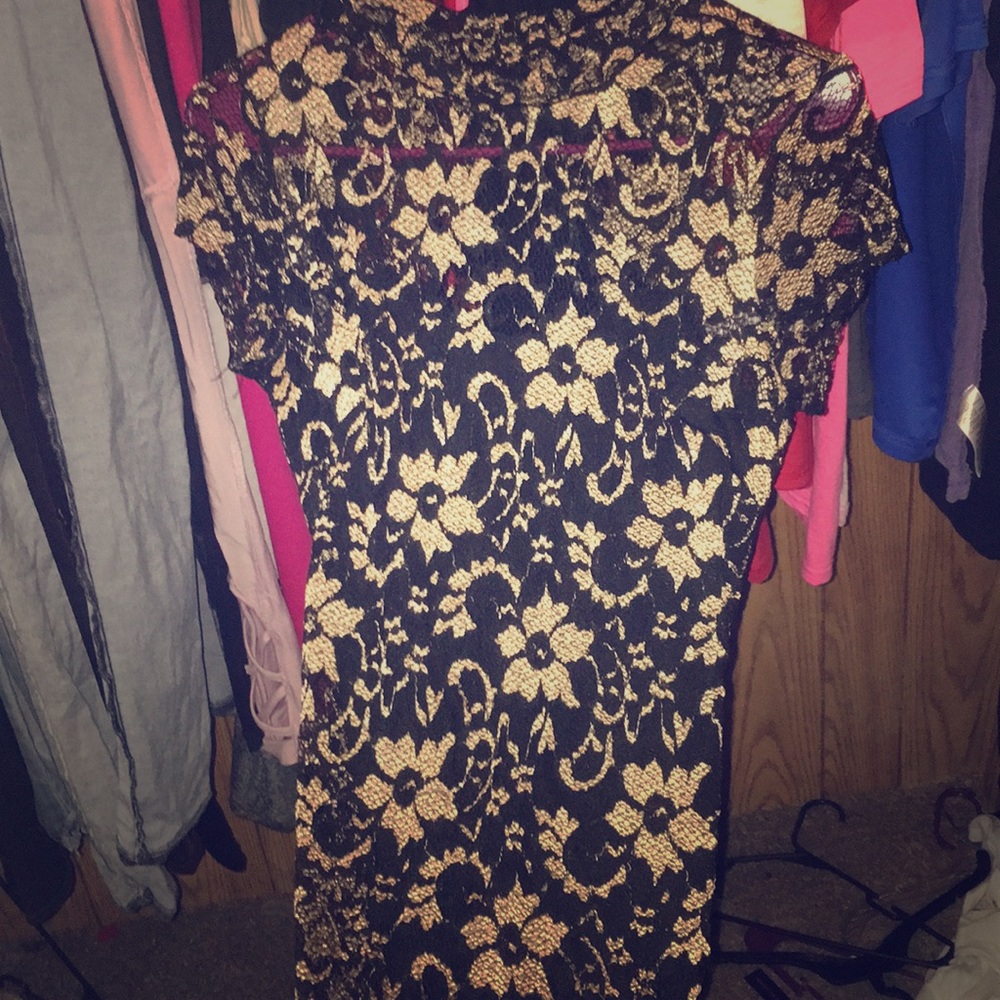 Gold and black dress